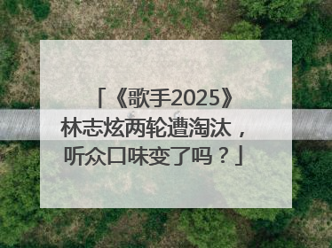 《歌手2025》林志炫两轮遭淘汰，听众口味变了吗？