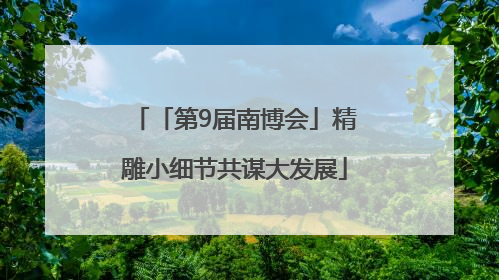 「第9届南博会」精雕小细节共谋大发展