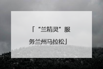 “兰精灵”服务兰州马拉松