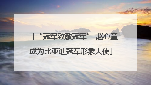 “冠军致敬冠军” 赵心童成为比亚迪冠军形象大使