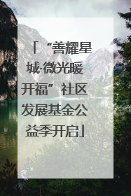 “善耀星城·微光暖开福”社区发展基金公益季开启