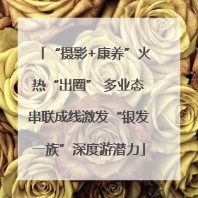 “摄影+康养”火热“出圈” 多业态串联成线激发“银发一族”深度游潜力