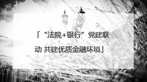 “法院+银行”党建联动 共建优质金融环境