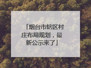 烟台市辖区村庄布局规划，最新公示来了