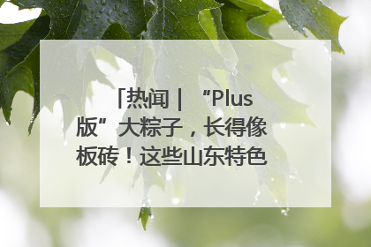 热闻｜“Plus版”大粽子，长得像板砖！这些山东特色粽子你吃过吗？