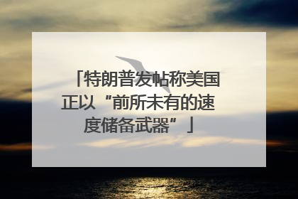 特朗普发帖称美国正以“前所未有的速度储备武器”