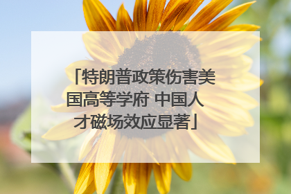 特朗普政策伤害美国高等学府 中国人才磁场效应显著