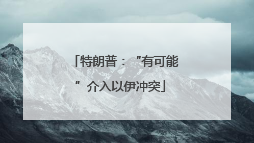 特朗普：“有可能”介入以伊冲突
