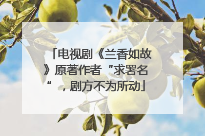电视剧《兰香如故》原著作者“求署名”，剧方不为所动