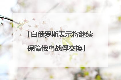 白俄罗斯表示将继续保障俄乌战俘交换