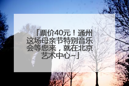 票价40元！通州这场母亲节特别音乐会等您来，就在北京艺术中心~