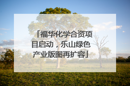 福华化学合资项目启动，乐山绿色产业版图再扩容