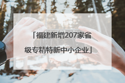 福建新增207家省级专精特新中小企业