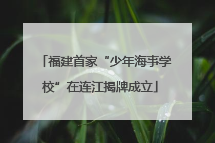 福建首家“少年海事学校”在连江揭牌成立