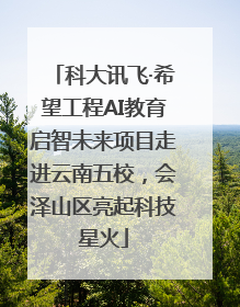 科大讯飞·希望工程AI教育启智未来项目走进云南五校，会泽山区亮起科技星火