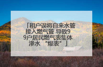 租户误将自来水管接入燃气管 导致99户居民燃气表集体渗水 “爆表”