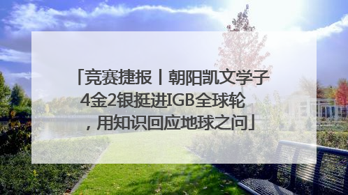 竞赛捷报丨朝阳凯文学子4金2银挺进IGB全球轮，用知识回应地球之问