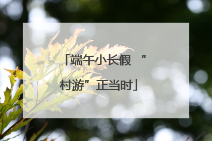 端午小长假 “村游”正当时