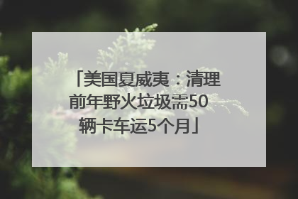 美国夏威夷：清理前年野火垃圾需50辆卡车运5个月