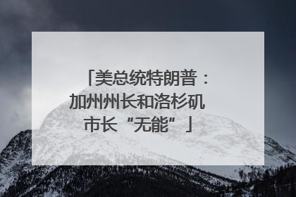美总统特朗普：加州州长和洛杉矶市长“无能”
