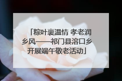 粽叶裹温情 孝老润乡风——祁门县溶口乡开展端午敬老活动