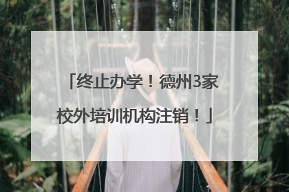 终止办学！德州3家校外培训机构注销！
