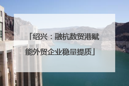 绍兴：融杭数贸港赋能外贸企业稳量提质