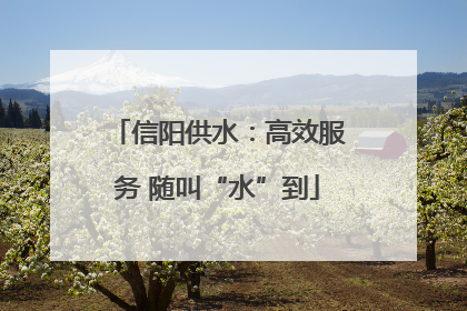 信阳供水：高效服务 随叫“水”到