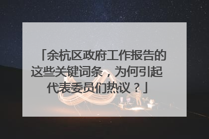 余杭区政府工作报告的这些关键词条，为何引起代表委员们热议？