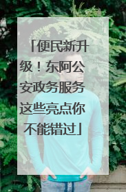 便民新升级！东阿公安政务服务这些亮点你不能错过