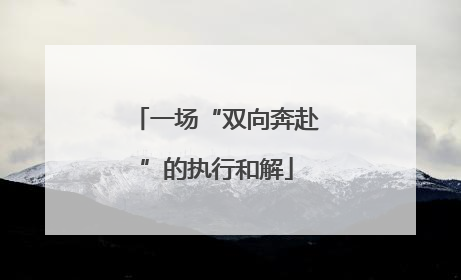 一场“双向奔赴”的执行和解