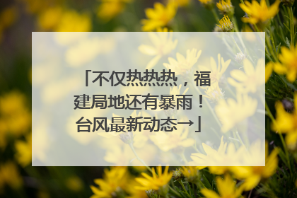 不仅热热热，福建局地还有暴雨！台风最新动态→