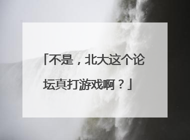 不是，北大这个论坛真打游戏啊？