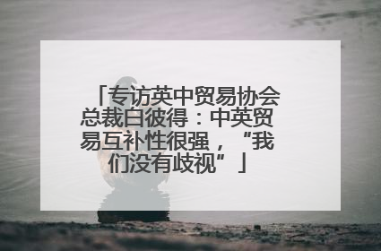 专访英中贸易协会总裁白彼得：中英贸易互补性很强，“我们没有歧视”
