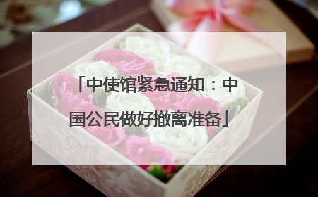 中使馆紧急通知：中国公民做好撤离准备