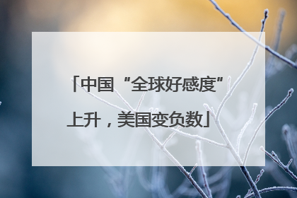中国“全球好感度”上升，美国变负数