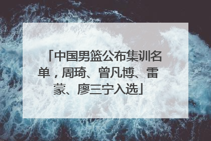 中国男篮公布集训名单，周琦、曾凡博、雷蒙、廖三宁入选