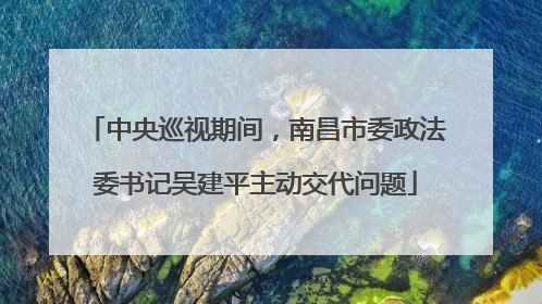 中央巡视期间，南昌市委政法委书记吴建平主动交代问题