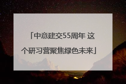 中意建交55周年 这个研习营聚焦绿色未来