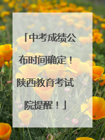 中考成绩公布时间确定！陕西教育考试院提醒！