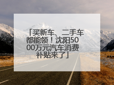 买新车、二手车都能领！沈阳5000万元汽车消费补贴来了