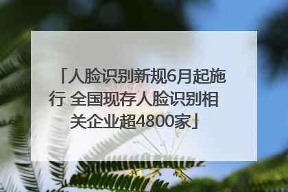 人脸识别新规6月起施行 全国现存人脸识别相关企业超4800家