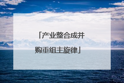 产业整合成并购重组主旋律