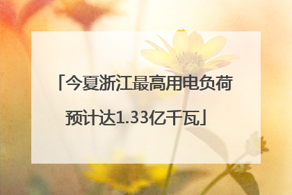 今夏浙江最高用电负荷预计达1.33亿千瓦