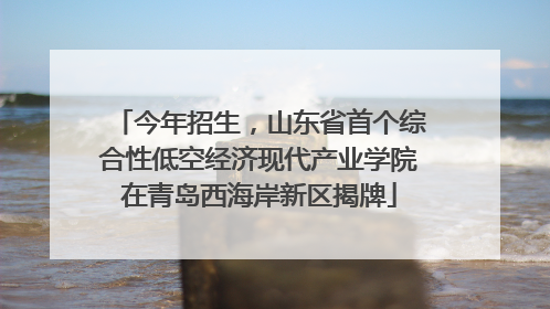 今年招生，山东省首个综合性低空经济现代产业学院在青岛西海岸新区揭牌