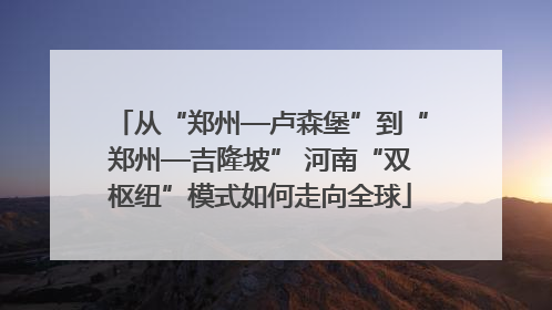 从“郑州—卢森堡”到“郑州—吉隆坡” 河南“双枢纽”模式如何走向全球