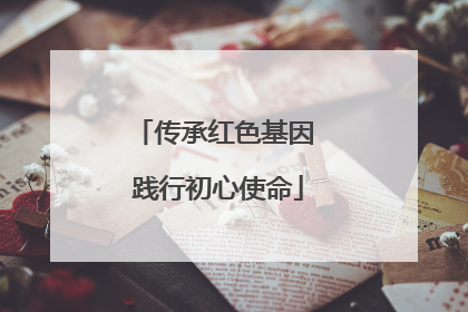 传承红色基因 践行初心使命