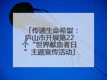 传递生命希望：庐山市开展第22个“世界献血者日”主题宣传活动