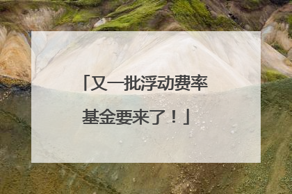 又一批浮动费率基金要来了！