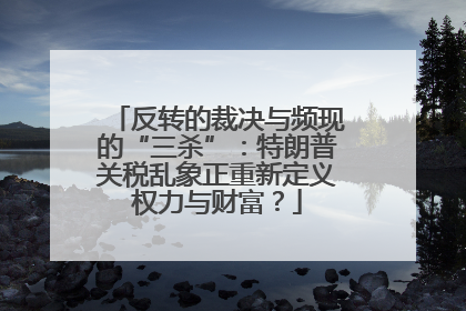 反转的裁决与频现的“三杀”：特朗普关税乱象正重新定义权力与财富？